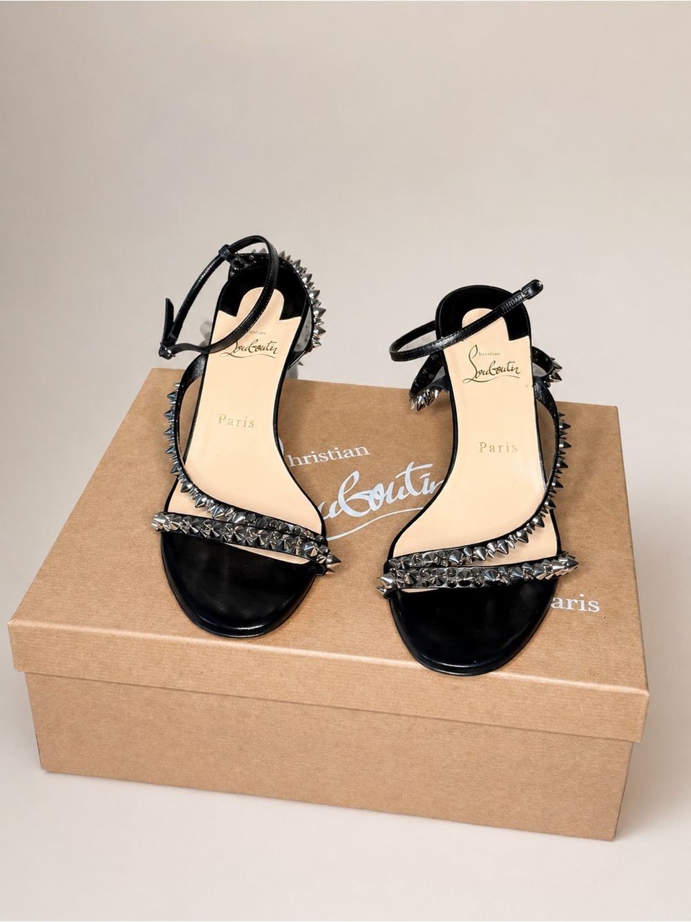 Christian Louboutin Black Mafaldina Spikes 70 Kid size 39.5 (women’s 9/9.5)